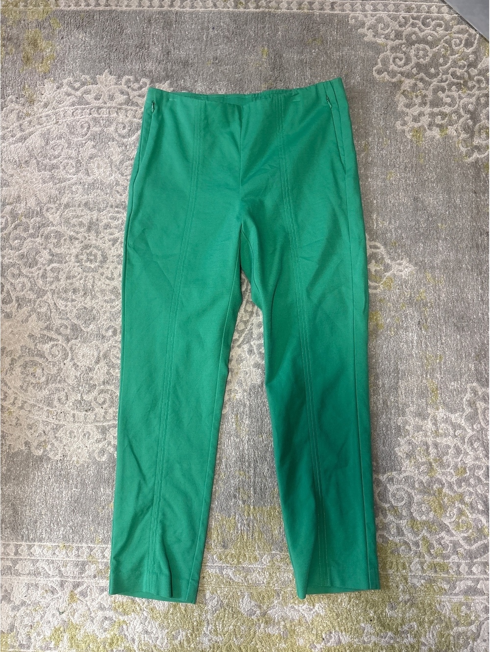 J. Jill essential stretch pants 8 cropped green golf preppy chich